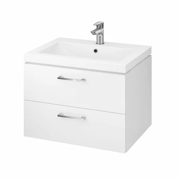 Baza lavoar - Set dulap suspendat si lavoar ceramic Cersanit Lara alb 60 cm