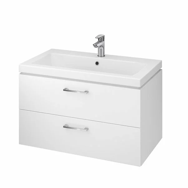 Baza lavoar - Set dulap suspendat si lavoar ceramic Cersanit Lara alb 80 cm