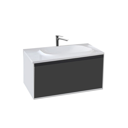 Baza lavoar - Set dulap suspendat si lavoar compozit KolpaSan Pandora mdf negru 110 cm