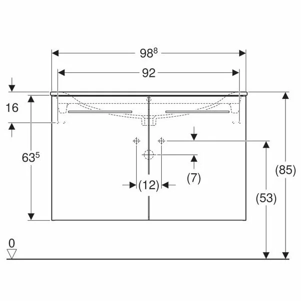 Set dulap suspendat si lavoar Geberit Selnova lava gri inchis 2 usi 100 cm [4]