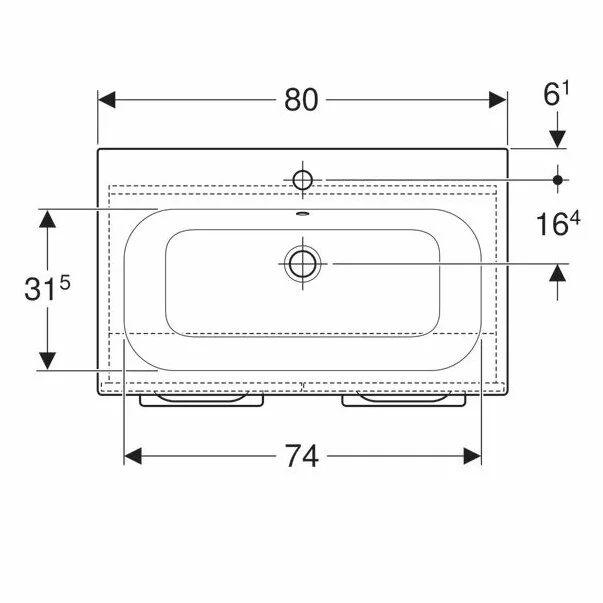 Set dulap suspendat si lavoar Geberit Selnova lava gri inchis 2 usi 80 cm [4]