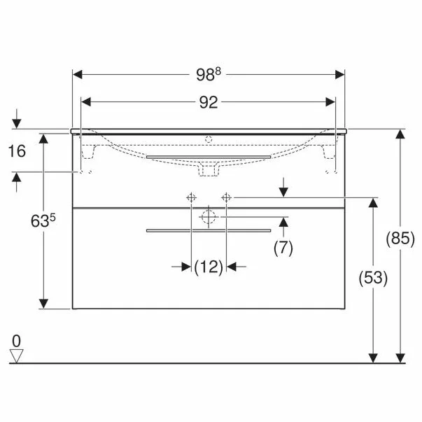 Set dulap suspendat si lavoar Geberit Selnova nuc 2 sertare 100 cm [1]