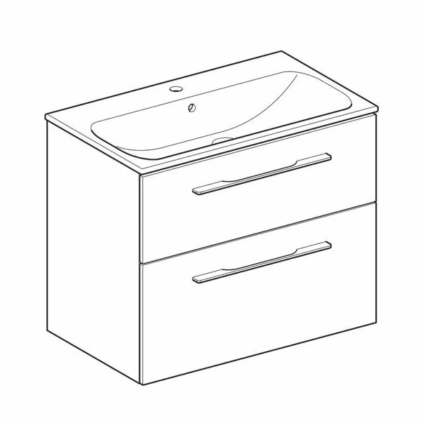 Set dulap suspendat si lavoar Geberit Selnova nuc deschis 2 sertare 80 cm [3]