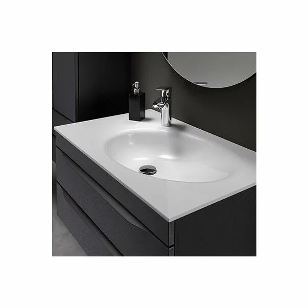 Set dulap suspendat si lavoar KolpaSan Malaya gri inchis 100 cm [3]