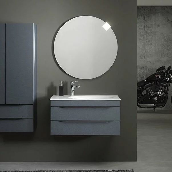 Set dulap suspendat si lavoar KolpaSan Malaya stejar natural 100 cm [3]