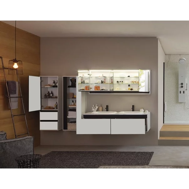 Set dulap suspendat si lavoar KolpaSan Pandora mdf alb 150 cm [3]