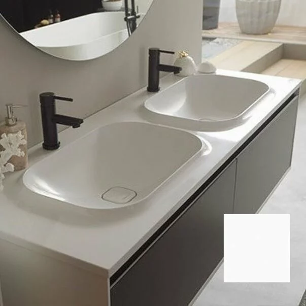 Set dulap suspendat si lavoar KolpaSan Pandora mdf alb 150 cm [1]