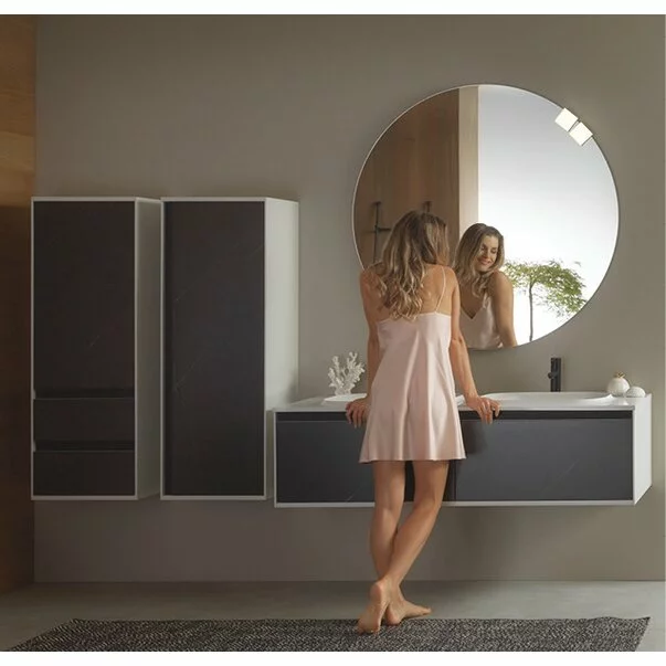 Set dulap suspendat si lavoar KolpaSan Pandora mdf negru 150 cm [2]