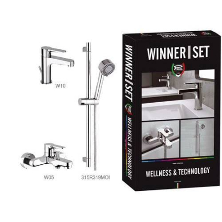 Sisteme de dus - Set dus aparent Remer Rubinetterie Winner W0510315RMOI,, 4 functii, alama cromata, cartus ceramic, crom