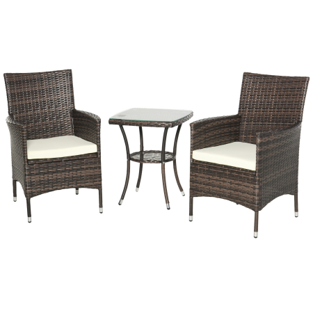 Seturi mobilier -  Set Fotolii de Gradina in Rattan cu Masa,Maro