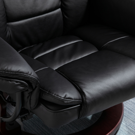  Set Fotoliu Relax si Taburet pentru Picioare, Pivotant la 360° si Inclinabil, Imitatie de piele PU [8]