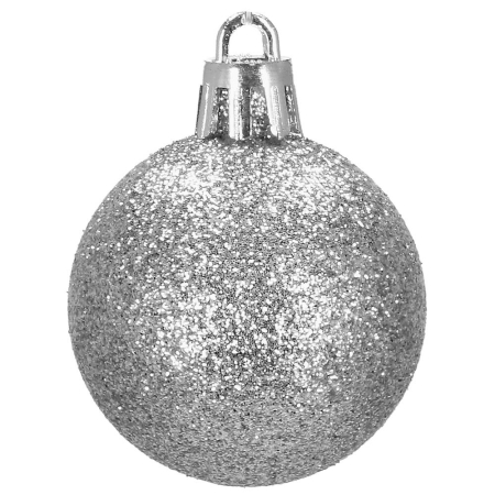 Set globuri de Craciun, 20 bucati, 3 modele, 4cm, argintiu [4]