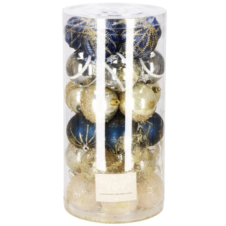 Globuri - Set globuri de Craciun cu modele de sarbatori, 30 bucati, 6cm, multicolor