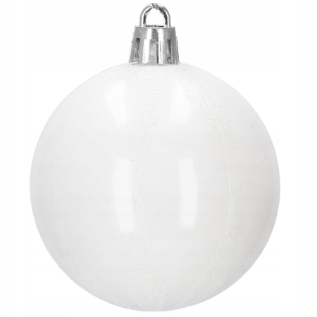 Set globuri si decoratiuni de Craciun, 72 piese, diverse dimensiuni, alb [3]