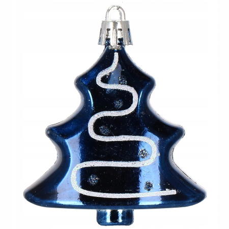 Set globuri si decoratiuni de Craciun, 77 piese, diverse dimensiuni, albastru inchis [11]