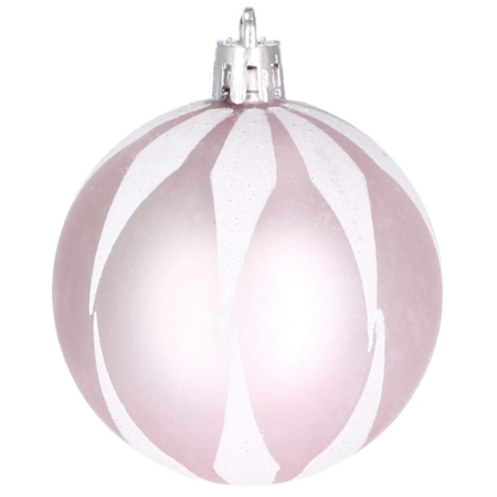 Set globuri si decoratiuni de Craciun, 77 piese, diverse dimensiuni, roz [12]