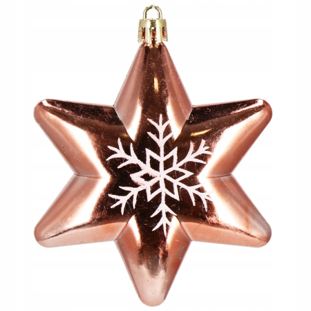 Set globuri si decoratiuni de Craciun, 77 piese, diverse dimensiuni, roz auriu [9]