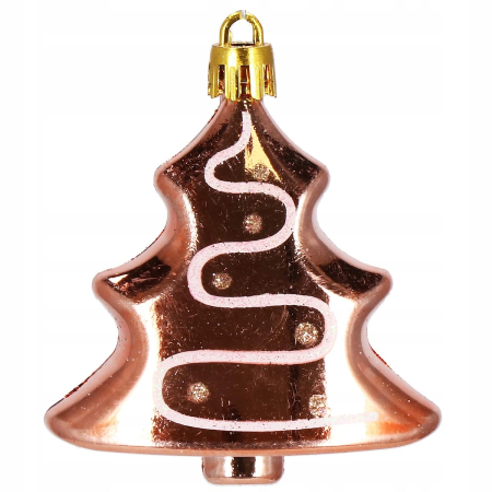 Set globuri si decoratiuni de Craciun, 77 piese, diverse dimensiuni, roz auriu [8]