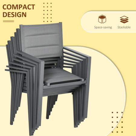  Set Gradina Aluminiu 7 piese cu Scaune si Masa Extensibila [4]