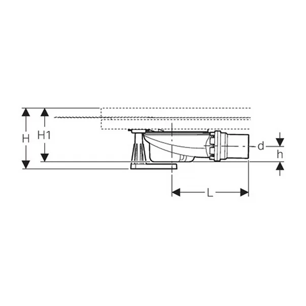 Set instalare cadita dus Geberit Setaplano 6 picioare iesire laterala 50 mm [1]