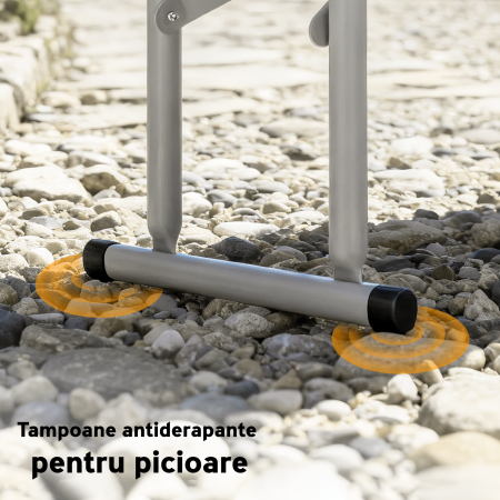  Set Masa de Camping Pliabila cu 2 Scaune, 180x74x74 cm, Alb [7]