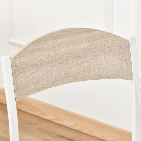  Set Masa de Pranz din 5 Piese cu 1 Masa Dreptunghiulara si 4 Scaune, 100x63x76,5 cm, Gri si Alb [8]