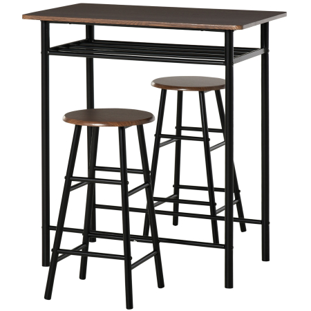 Bucatarie -  Set Masa inalta cu 2 Scaune - Bar & Bucatarie cu Raft Integrat