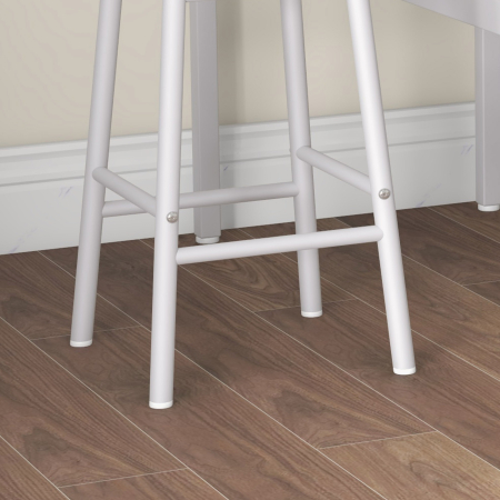  Set masa inalta de bar + 2 scaune cu structura din otel si blat cu aspect de lemn natural, pentru 2 persoane, alb [8]