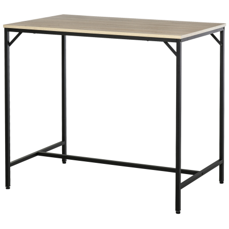  Set Masa inaltata + 4 Scaune Stil Industrial - Metal & Lemn, Ideal pentru Living/Bucatarie [7]