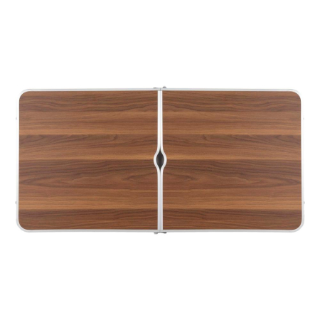 Set masa pliabila de camping cu 4 scaune, inaltime reglabila, aluminiu si MDF, 120x60x71 cm, maro si argintiu [10]