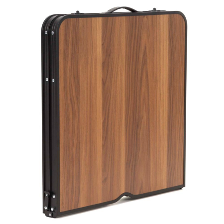 Set masa pliabila de camping cu 4 scaune, inaltime reglabila, aluminiu si MDF, 120x60x71 cm, maro si negru [26]
