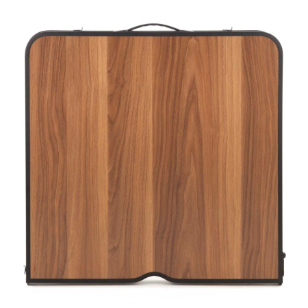Set masa pliabila de camping cu 4 scaune, inaltime reglabila, aluminiu si MDF, 120x60x71 cm, maro si negru [11]