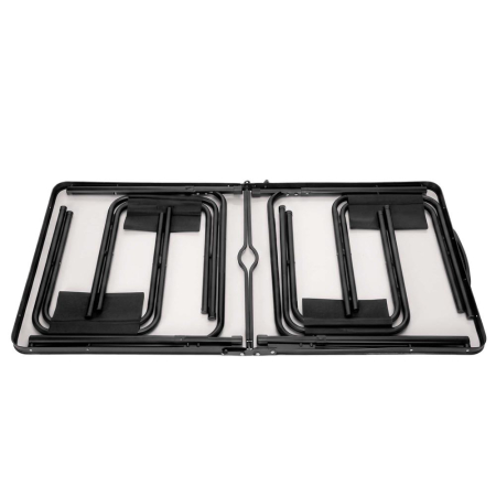 Set masa pliabila de camping cu 4 scaune, inaltime reglabila, aluminiu si MDF, 120x60x71 cm, maro si negru [5]