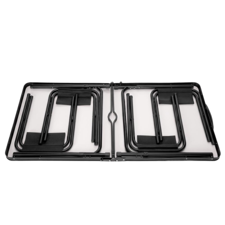 Set masa pliabila de camping cu 4 scaune, inaltime reglabila, aluminiu si MDF, 120x60x71 cm, negru [30]