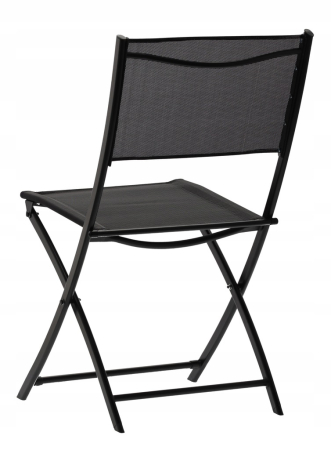 Set mobilier balcon pliabil cu masa sticla si 2 scaune, structura metalica, 60x70 cm, negru [5]