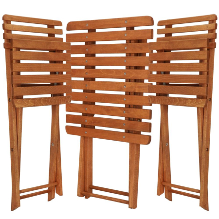 Set mobilier balcon sau terasa din lemn de fag, pliabil, masa 52x51x65 cm si 2 scaune, maro [4]