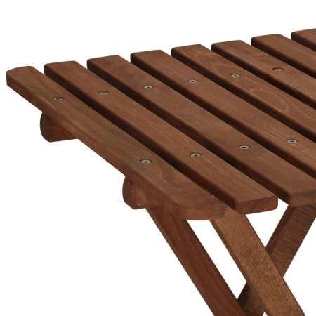 Set mobilier balcon sau terasa din lemn de fag, pliabil, masa 52x51x65 cm si 2 scaune, maro inchis [5]