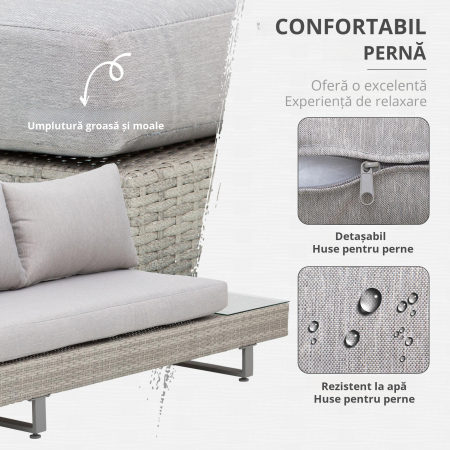  Set Mobilier canapele si masuta pentru Gradina din Ratan Gri [5]