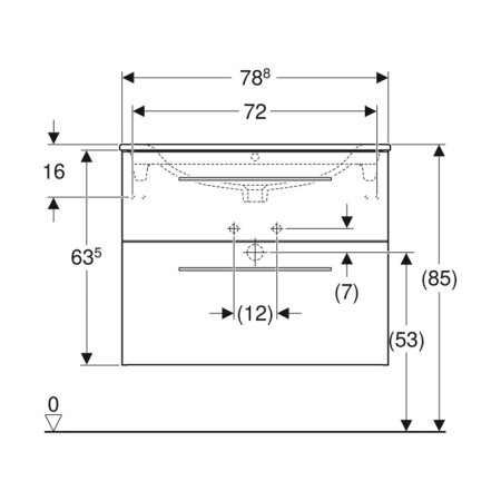 Set mobilier cu lavoar, Geberit, Selnova Square, 80 cm, lava mat [2]