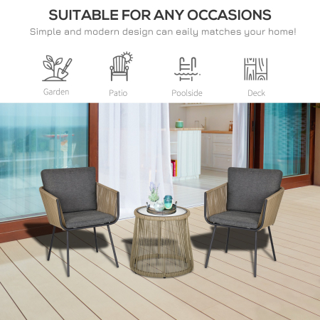  Set Mobilier de Gradina cu 2 sezlonguri Recliner pentru Exterior, cu Perna Captusita din PE, 196x65x22 cm, Gri [6]