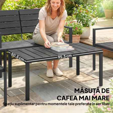  Set Mobilier de Gradina cu Canapea, Fotolii si Masuta, Ideal pentru Exterior [4]