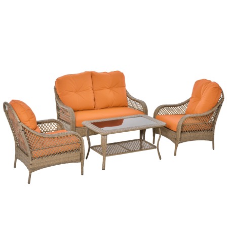 Gradina & balcon -  Set Mobilier de Gradina in Ratan PE 2 fotolii Canpea cu 2 locuri si masa
