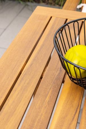 Set mobilier de gradina pentru servirea mesei si relaxare in aer liber, 7 piese din lemn de salcam, cu masa spatioasa pentru terasa, banca si scaune c [6]