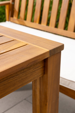 Set mobilier de gradina pentru servirea mesei si relaxare in aer liber, 7 piese din lemn de salcam, cu masa spatioasa pentru terasa, banca si scaune c [4]
