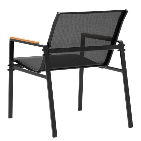 Set mobilier gradina 4 locuri, canapea 2 locuri, 2 scaune si masa rotunda sticla, cadru metalic, 119x71x82 cm, negru [10]