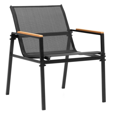 Set mobilier gradina 4 locuri, canapea 2 locuri, 2 scaune si masa rotunda sticla, cadru metalic, 119x71x82 cm, negru [15]