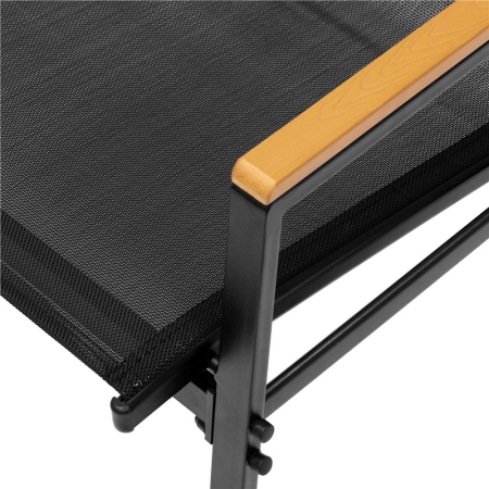 Set mobilier gradina 4 locuri, canapea 2 locuri, 2 scaune si masa rotunda sticla, cadru metalic, 119x71x82 cm, negru [14]