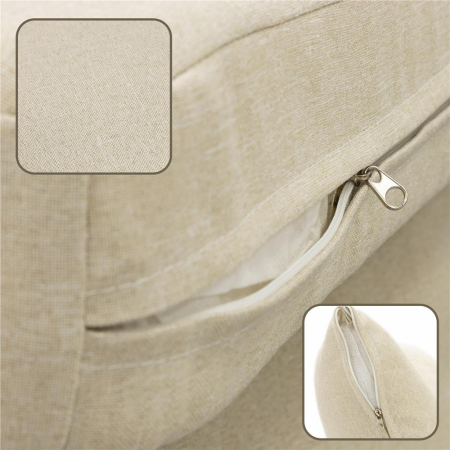 Set mobilier gradina 4 piese cu canapea sofa, 2 fotolii si masa sticla, cadru metalic, negru cu perne bej [22]