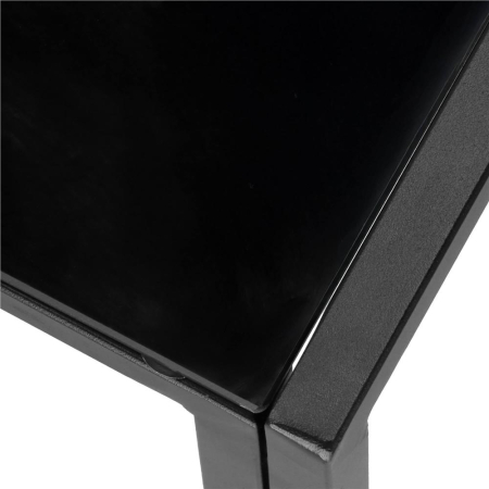 Set mobilier gradina 4 piese, masa cu sticla securizata, 2 scaune si canapea, cadru metalic, negru [11]