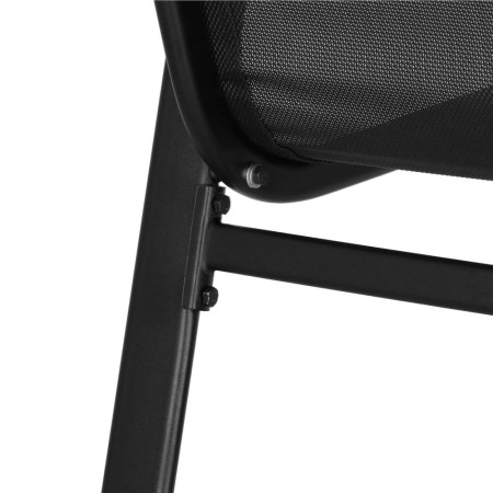 Set mobilier gradina 4 piese, masa cu sticla securizata, 2 scaune si canapea, cadru metalic, negru [12]